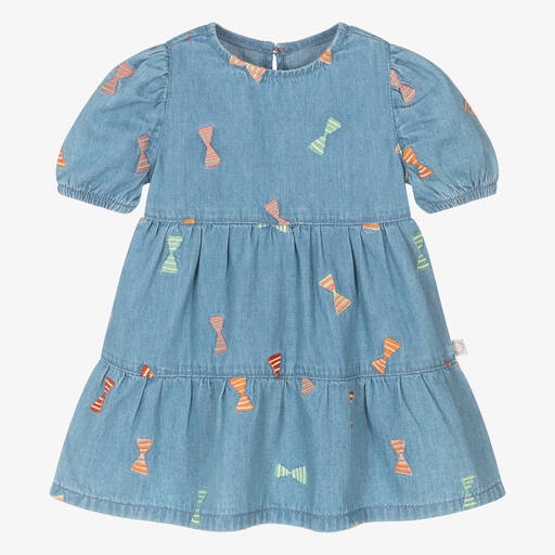 Stella McCartney Kids-فستان أطفال بناتي قطن عضوي شامبري لون أزرق | Childrensalon Outlet