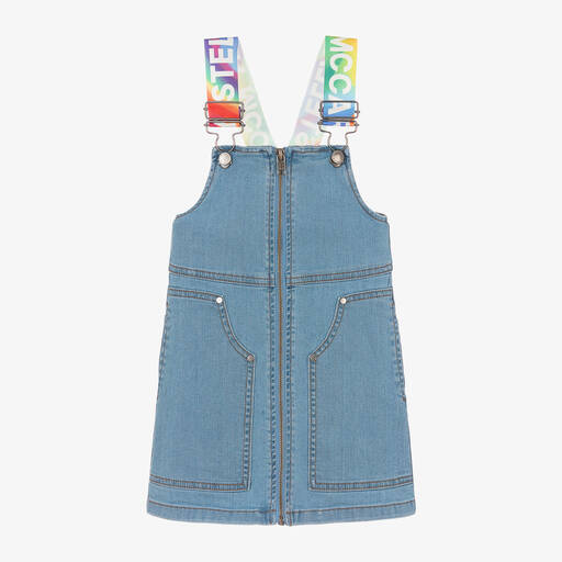 Stella McCartney Kids-Girls Blue Denim Pinafore Dress | Childrensalon Outlet