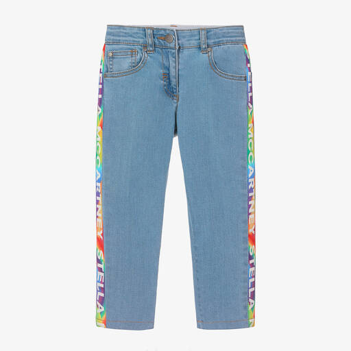 Stella McCartney Kids-جينز سليم-فيت قطن عضوي دنيم لون أزرق للبنات | Childrensalon Outlet