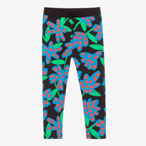Stella McCartney Kids-Girls Blue Floral Leggings | Childrensalon Outlet
