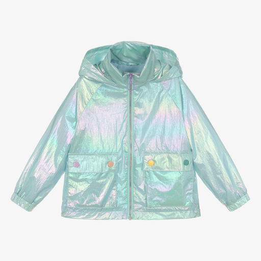 Stella McCartney Kids-Girls Blue Foil Jacket  | Childrensalon Outlet