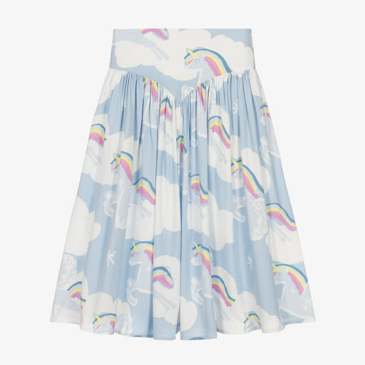Stella McCartney Kids-Girls Blue Rainbow Unicorns Skirt | Childrensalon Outlet