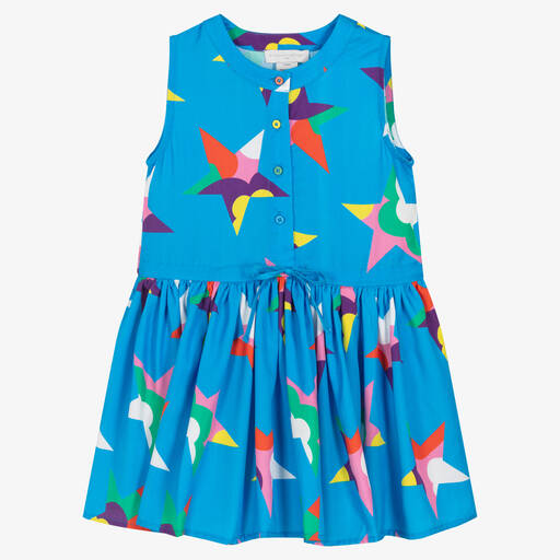 Stella McCartney Kids-Girls Blue Star Print Dress | Childrensalon Outlet