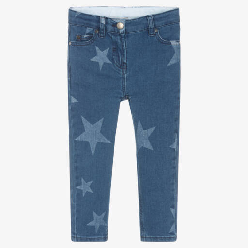 Stella McCartney Kids-Girls Blue Star Print Skinny Jeans | Childrensalon Outlet