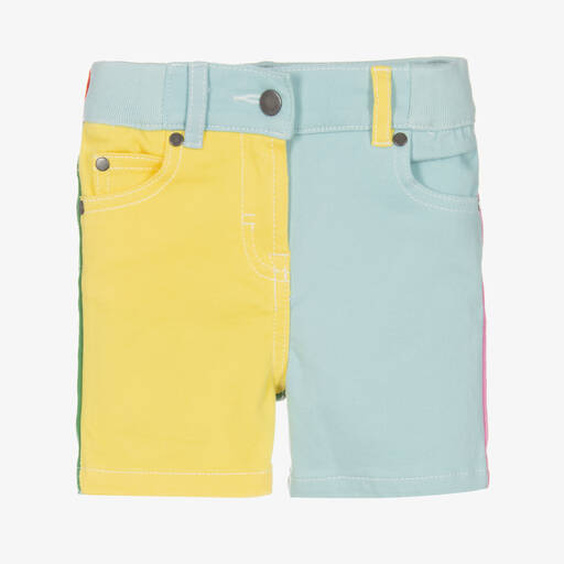 Stella McCartney Kids-Girls Colour Block Denim Shorts | Childrensalon Outlet