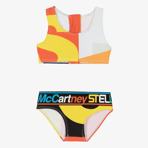 Stella McCartney Kids-Girls Colourblock Logo Bikini (UPF50+) | Childrensalon Outlet