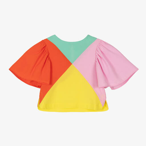 Stella McCartney Kids-بلوزة فيسكوز وليوسيل بألوان بلوك للبنات | Childrensalon Outlet