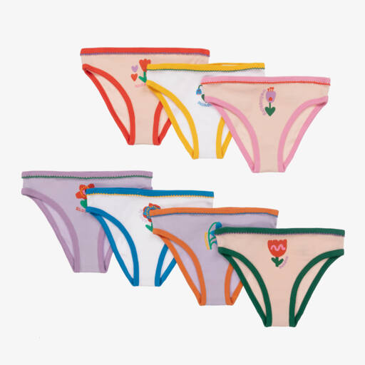 Stella McCartney Kids-Girls Colourful Cotton Knickers (7 Pack) | Childrensalon Outlet