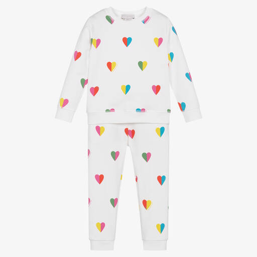 Stella McCartney Kids- Trainingsanzug mit buntem Herz-Print | Childrensalon Outlet