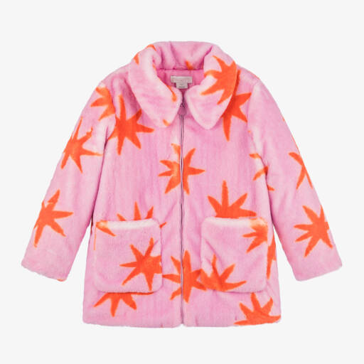 Stella McCartney Kids-Girls Cosmic Star Faux Fur Jacket | Childrensalon Outlet