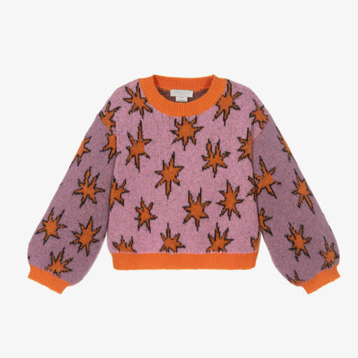 Stella McCartney Kids-بلوفر بطبعة نجوم لون بنفسجي للبنات | Childrensalon Outlet