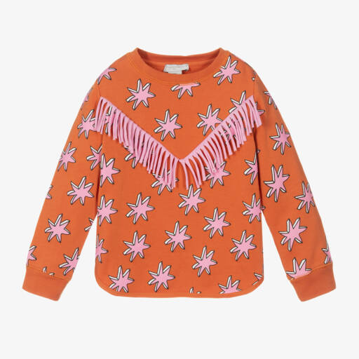Stella McCartney Kids-Girls Cosmic Star Orange Jumper | Childrensalon Outlet