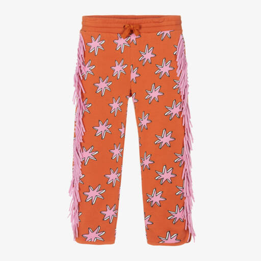 Stella McCartney Kids-بنطلون رياضي بطبعة نجوم لون برتقالي للبنات | Childrensalon Outlet