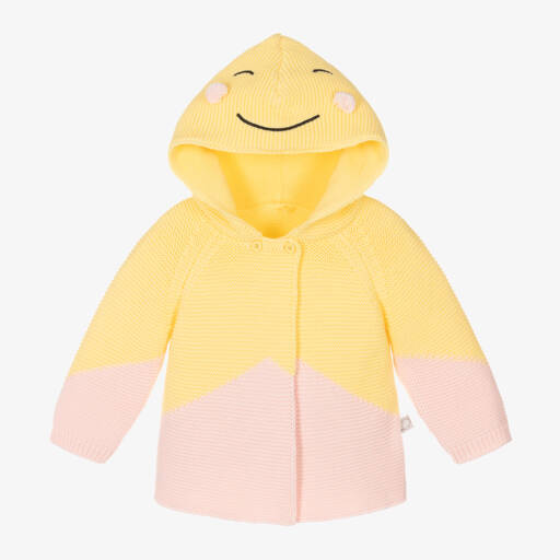 Stella McCartney Kids-Girls Cosy Yellow Knit Hoodie | Childrensalon Outlet