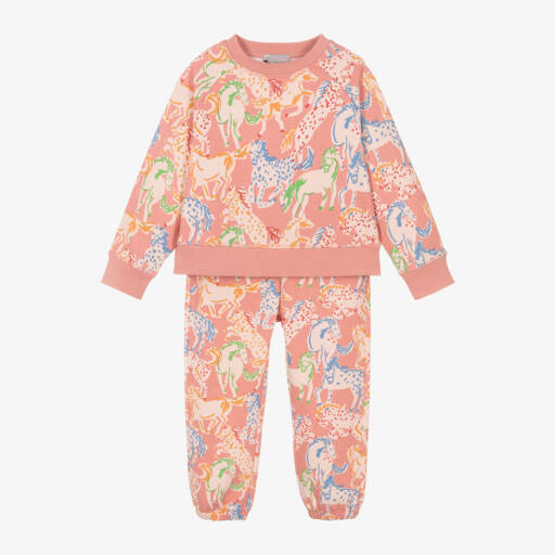 Stella McCartney Kids-Girls Cotton Horse Print Set | Childrensalon Outlet