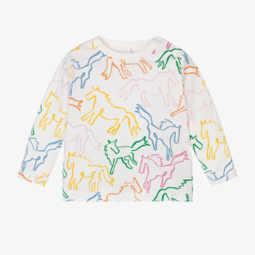 Stella McCartney Kids-توب قطن عضوي لون عاجي للبنات | Childrensalon Outlet