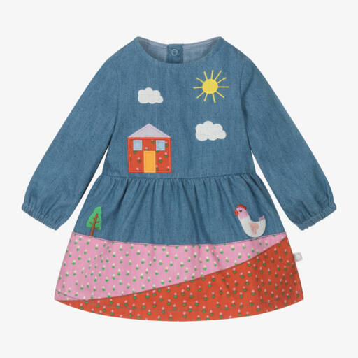 Stella McCartney Kids-Girls Denim Farmyard Dress | Childrensalon Outlet