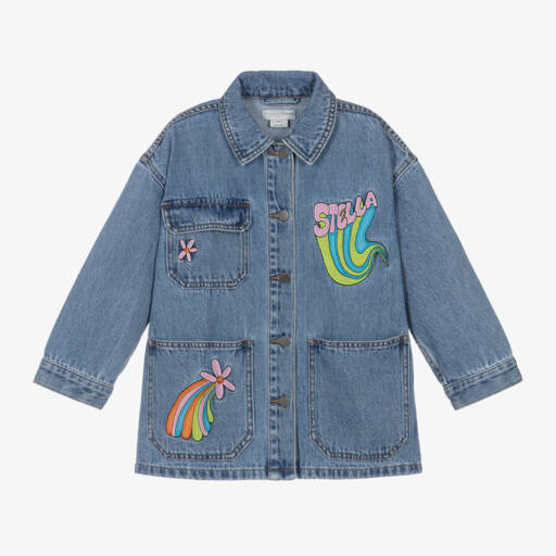 Stella McCartney Kids-Girls Denim Jacket with Embroidery | Childrensalon Outlet