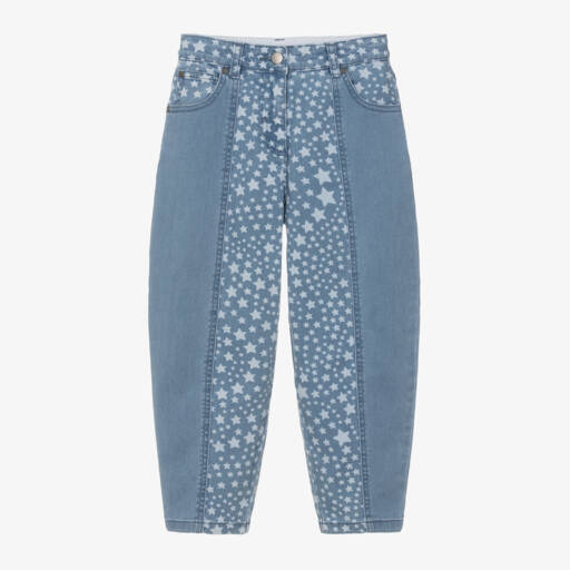 Stella McCartney Kids-جينز دنيم بطبعة نجوم لون أزرق للبنات | Childrensalon Outlet