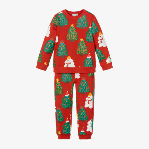 Stella McCartney Kids-بدلة رياضية بطبعة إحتفالية قطن لون أحمر | Childrensalon Outlet