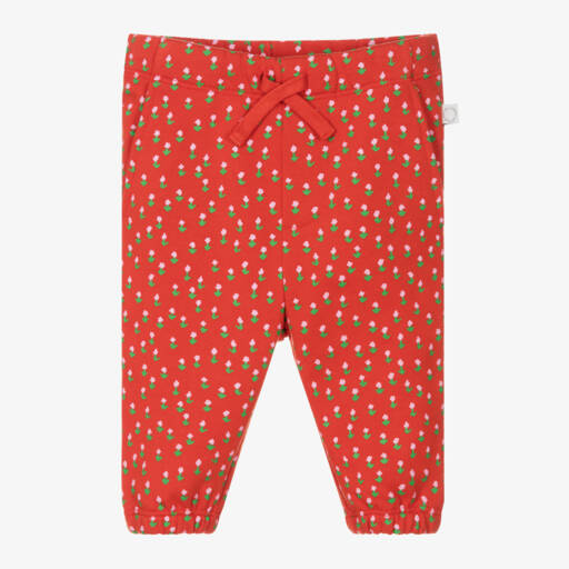 Stella McCartney Kids-Girls Floral Cotton Red Joggers | Childrensalon Outlet