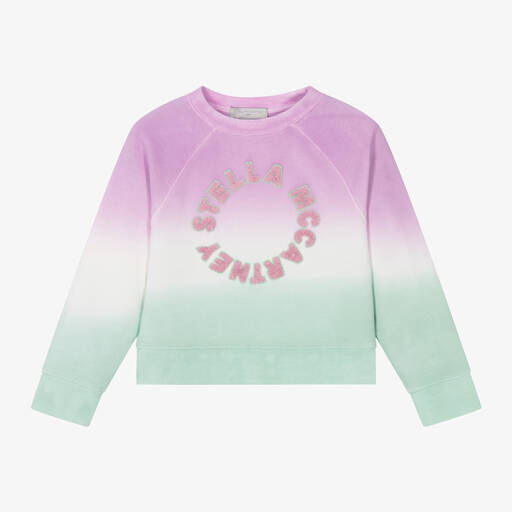 Stella McCartney Kids-Girls Green Cotton Ombré Sweatshirt | Childrensalon Outlet