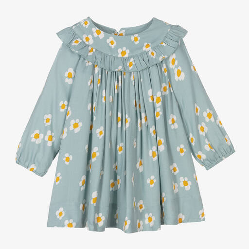 Stella McCartney Kids-فستان أطفال بناتي فيسكوز لون أخضر فاتح | Childrensalon Outlet