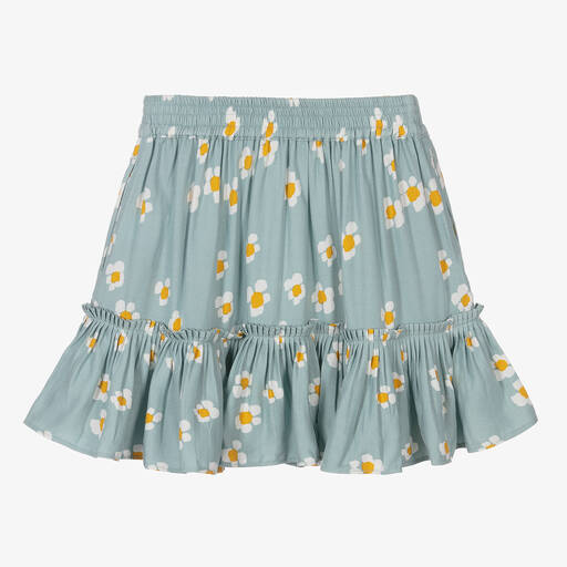Stella McCartney Kids-Girls Green Daisy Print Skirt | Childrensalon Outlet