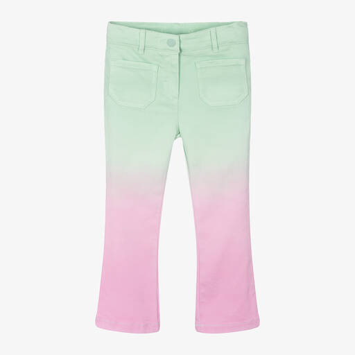 Stella McCartney Kids-Girls Green & Pink Ombré Flared Jeans | Childrensalon Outlet