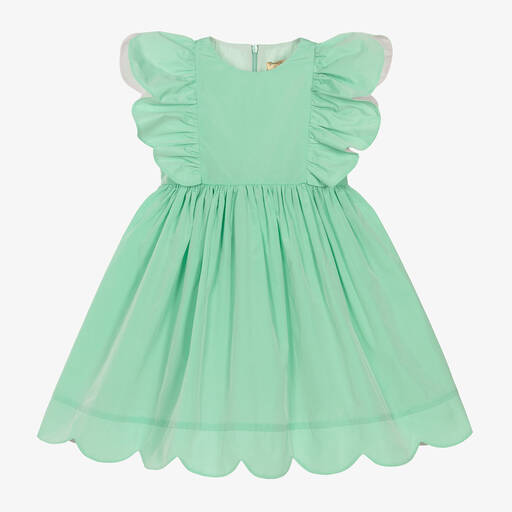 Stella McCartney Kids-Girls Green Taffeta Dress | Childrensalon Outlet