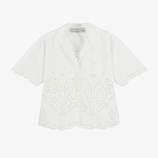 Stella McCartney Kids-Girls Ivory Broderie Anglaise Blouse   | Childrensalon Outlet