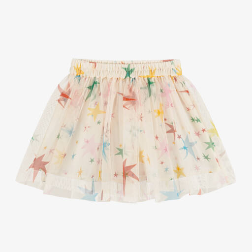 Stella McCartney Kids-تنورة بطبعة نجوم تول لون عاجي للبنات | Childrensalon Outlet
