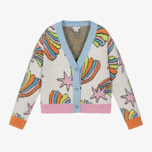 Stella McCartney Kids-Girls Ivory Cosmic Knit Cardigan | Childrensalon Outlet
