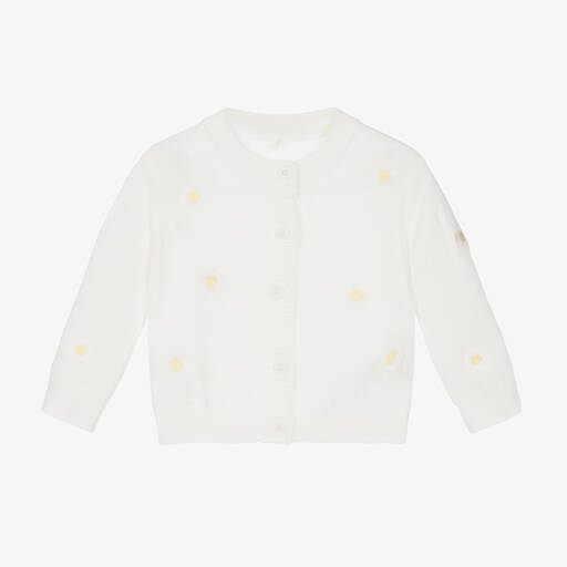 Stella McCartney Kids-Girls Ivory Cotton Daisy Cardigan | Childrensalon Outlet