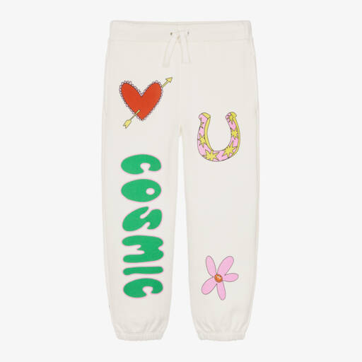 Stella McCartney Kids-بنطلون رياضي بطبعة كوزميك قطن لون عاجي للبنات | Childrensalon Outlet