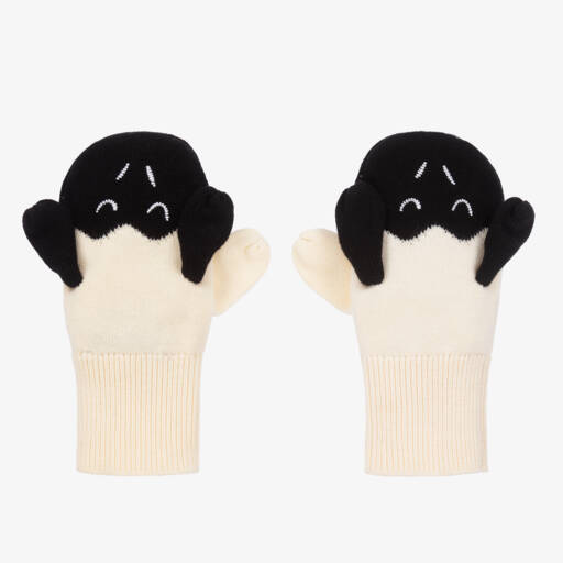 Stella McCartney Kids-Girls Ivory Sheep Knit Mittens | Childrensalon Outlet