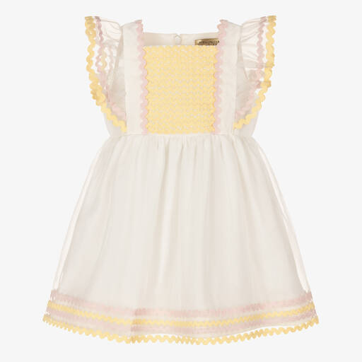 Stella McCartney Kids-Girls Ivory & Yellow Organza Dress | Childrensalon Outlet