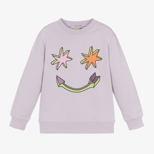 Stella McCartney Kids-Girls Lavender Cosmic Face Jumper | Childrensalon Outlet
