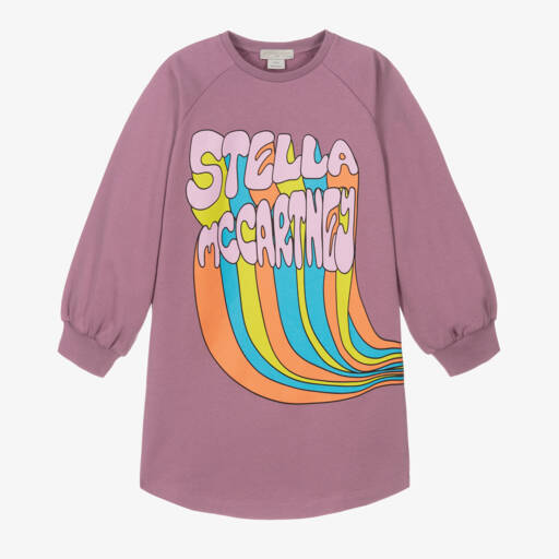Stella McCartney Kids-Girls Lavender Jersey Sweatshirt Dress | Childrensalon Outlet