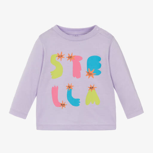 Stella McCartney Kids-توب قطن عضوي لون بنفسجي للبنات | Childrensalon Outlet