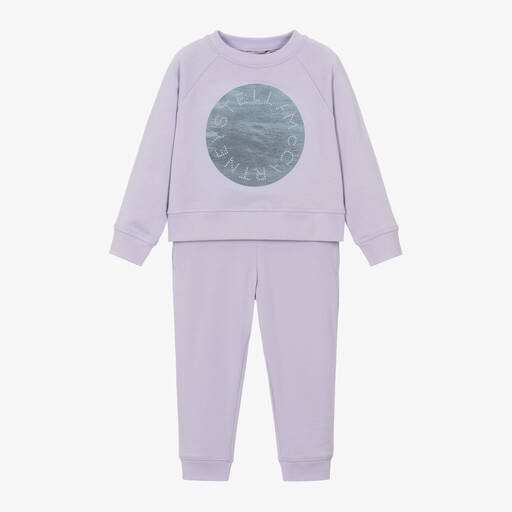 Stella McCartney Kids-Girls Lilac Purple Cotton Tracksuit | Childrensalon Outlet
