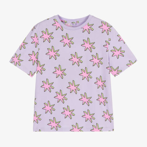 Stella McCartney Kids-Girls Lilac Starry Cotton Tee | Childrensalon Outlet