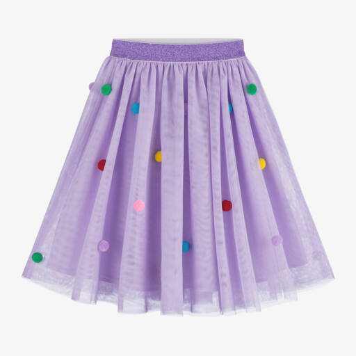 Stella McCartney Kids-Girls Lilac Tulle Pom-Pom Skirt | Childrensalon Outlet