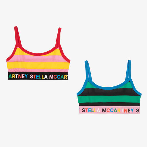 Stella McCartney Kids-Girls Multicolour Stripe Cotton Bras (2 Pack) | Childrensalon Outlet