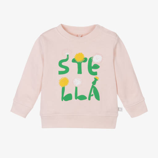 Stella McCartney Kids-Girls Pale Pink Floral Jumper | Childrensalon Outlet