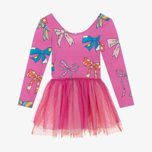Stella McCartney Kids-Розовое вязаное платье с бантом для девочек | Childrensalon Outlet