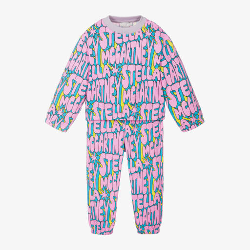 Stella McCartney Kids-Girls Pink Cotton Logo Set | Childrensalon Outlet