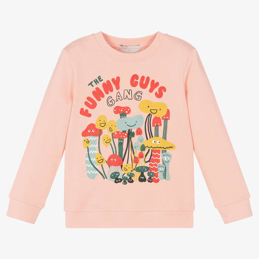 Stella McCartney Kids-Розовый хлопковый свитшот с грибами | Childrensalon Outlet