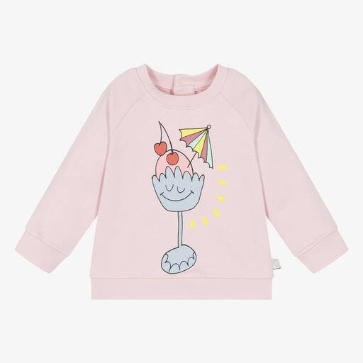 Stella McCartney Kids-Girls Pink Cotton Sweatshirt | Childrensalon Outlet