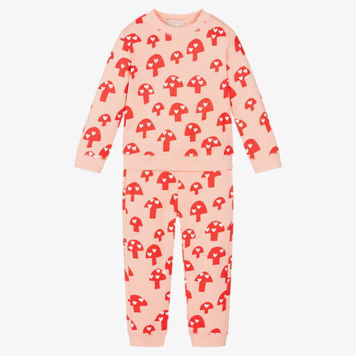 Stella McCartney Kids-Girls Pink Cotton Tracksuit | Childrensalon Outlet